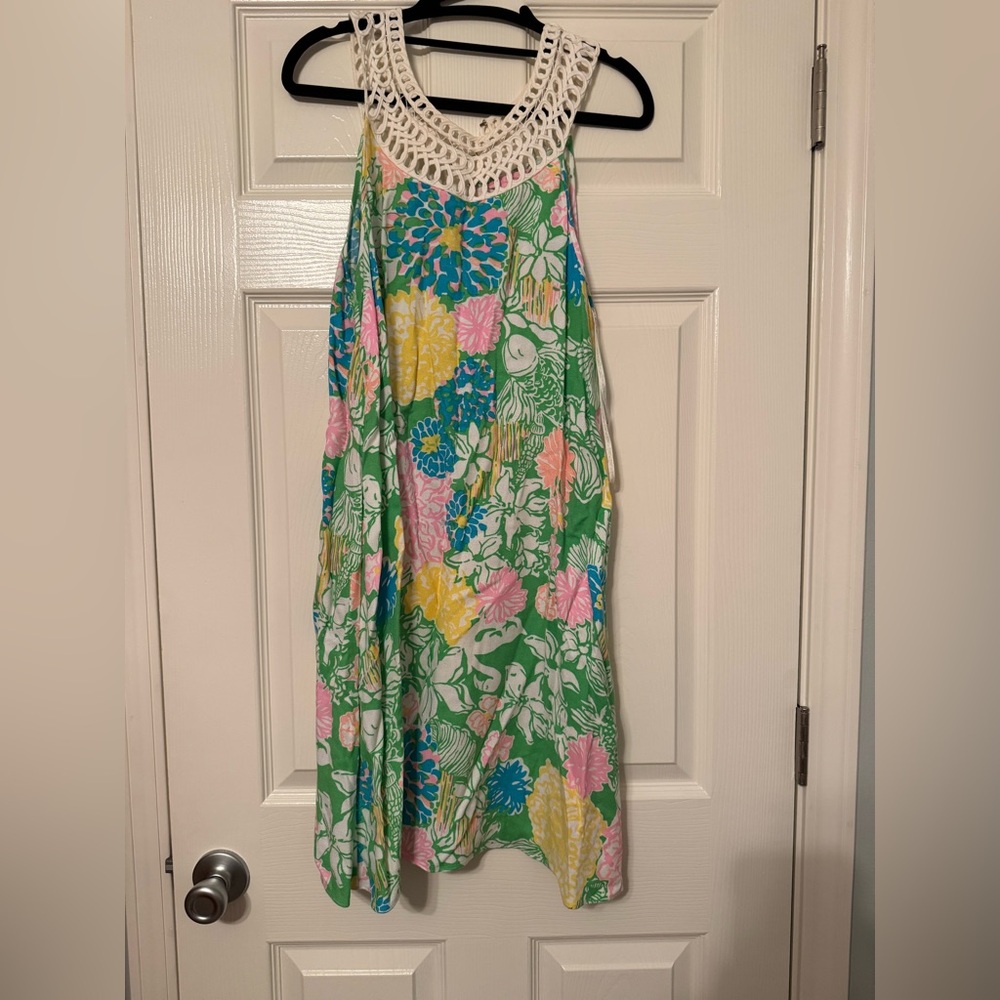 Lilly Pulitzer Pink and Green Halter Sundress
